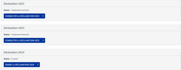 Déclarations des participants inscrits en 2022