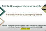 Rétribution agroenvironnementale - Nouveaux paramètres